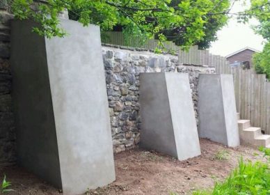 Structural landscaping using buttresses and gabions, Newport & Bath